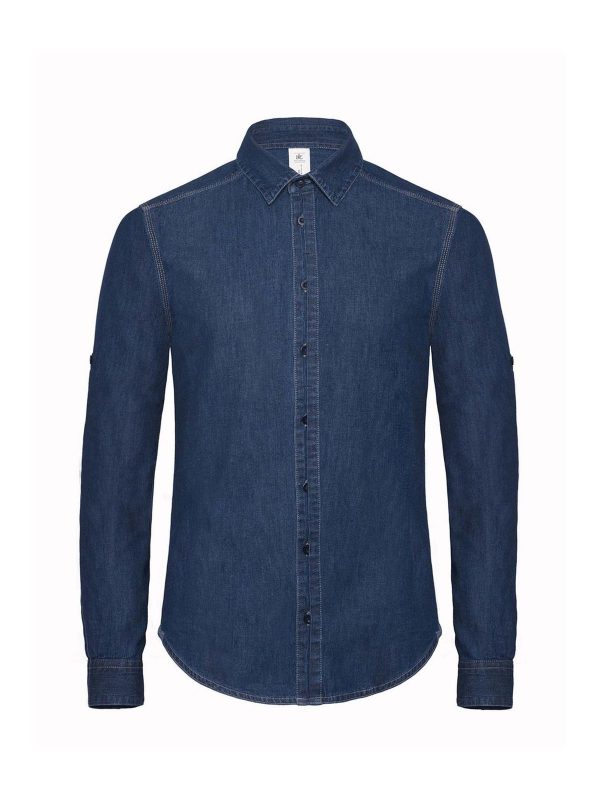 Camicia denim manica lunga uomo