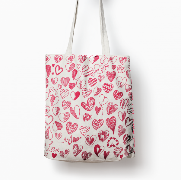 Shopper bag cotone manici lunghi - Tote bag tela canvas - Love addicted