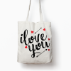 Shopper bag cotone manici lunghi – Tote bag tela canvas – I love you