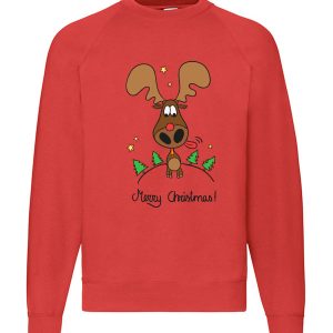 felpa natale uomo stampa renna