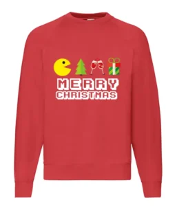 Felpa Natale donna stampa Pacman felpa di natale uomo stampa pacman