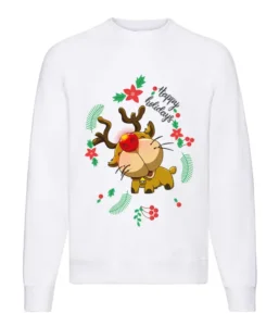 Felpa Natale donna stampa rudolph felpa natale uomo stampa rudolph