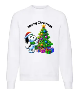Felpa Natale donna stampa Snoopy felpa di natale uomo stampa snoopy